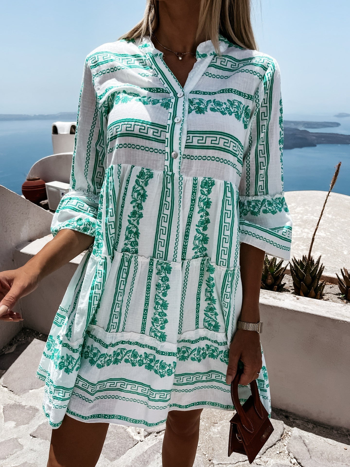 Women’s Boho Ruffle Dress with Flared Sleeves | Summer Occasion Dress