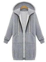 Women’s Long Zip Hoodie in Relaxed Fit Style | Casual Layering Sweatshirt