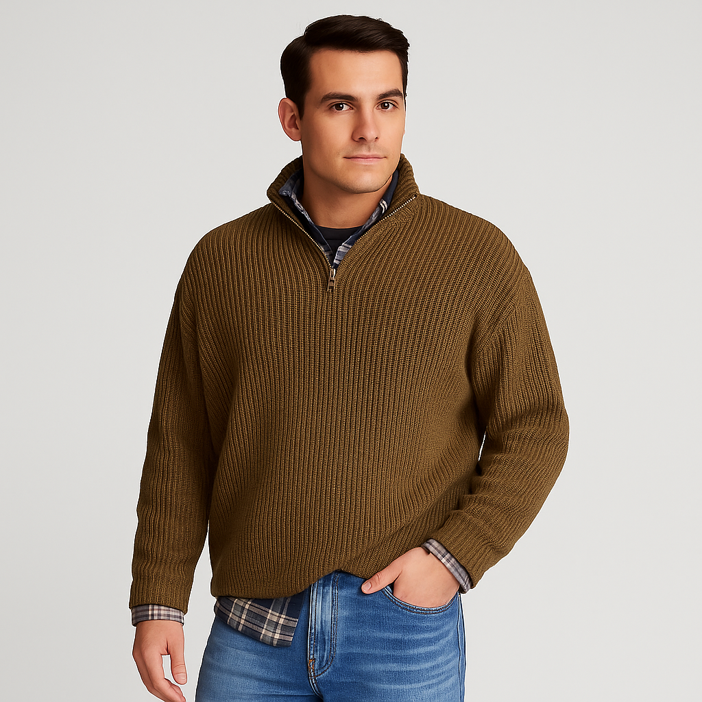 Men’s Classic Sweater in Wool Blend Style | Smart Casual Knit Jumper