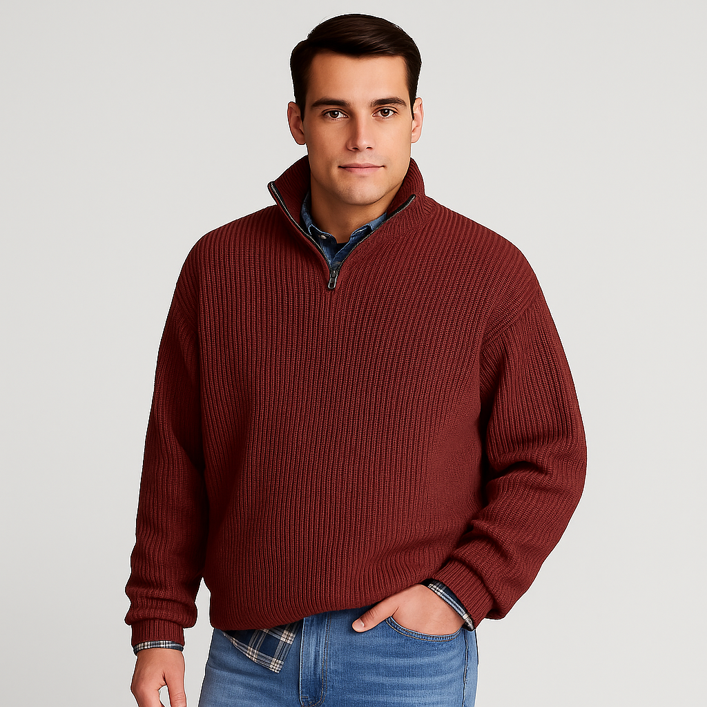 Men’s Classic Sweater in Wool Blend Style | Smart Casual Knit Jumper