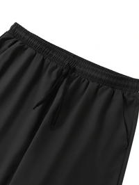 Men’s Slim-Fit Chino Trousers | Cropped Length | Adjustable Drawstring Waist | Lightweight Casual Pants