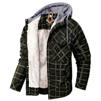 Men’s Lumberjack Hoodie Jacket in Winter Check Style | Warm Casual Coat