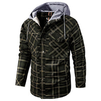 Men’s Lumberjack Hoodie Jacket in Winter Check Style | Warm Casual Coat