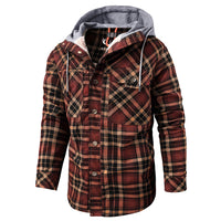 Men’s Lumberjack Hoodie Jacket in Winter Check Style | Warm Casual Coat