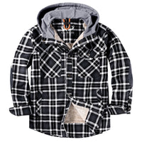 Men’s Lumberjack Hoodie Jacket in Winter Check Style | Warm Casual Coat
