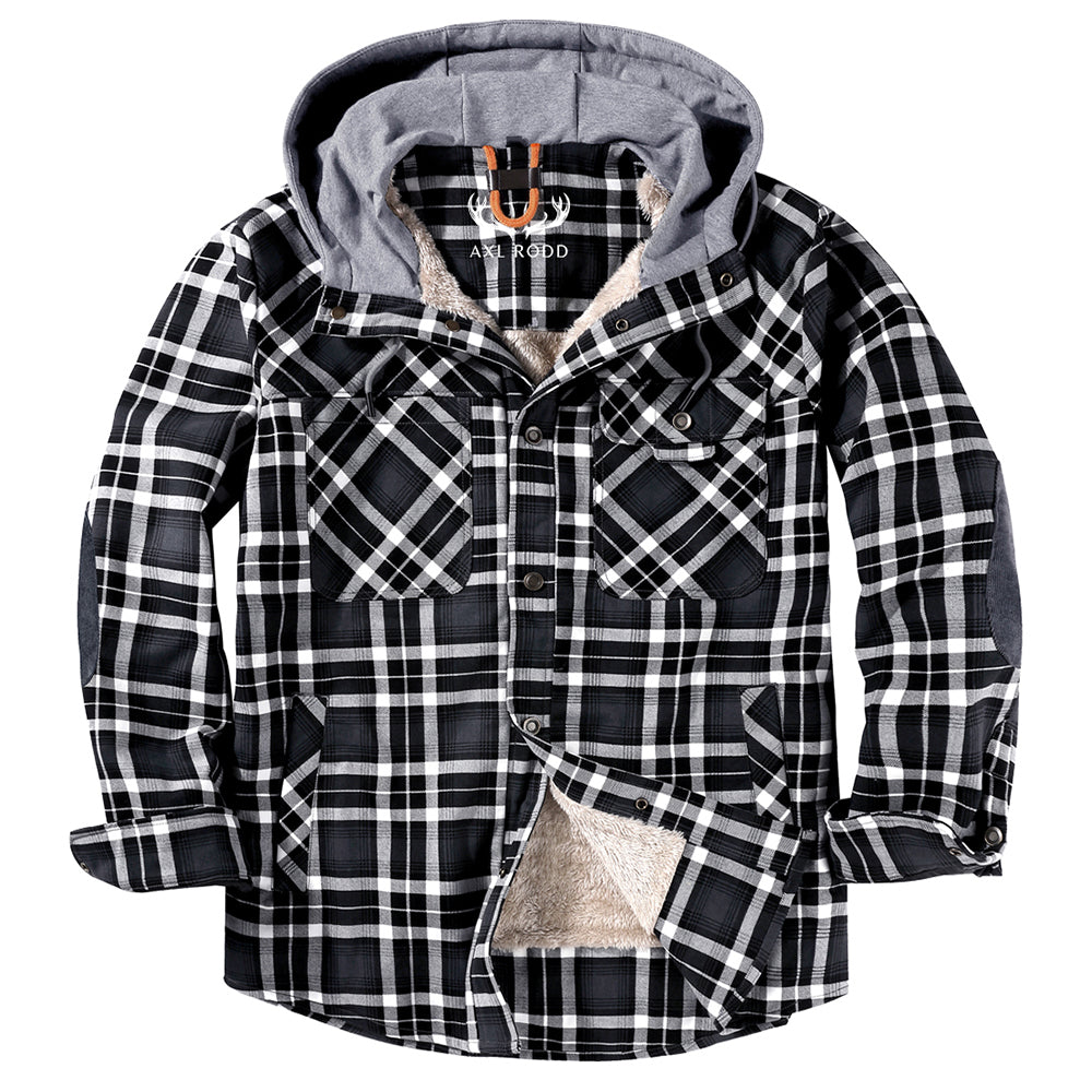 Men’s Lumberjack Hoodie Jacket in Winter Check Style | Warm Casual Coat