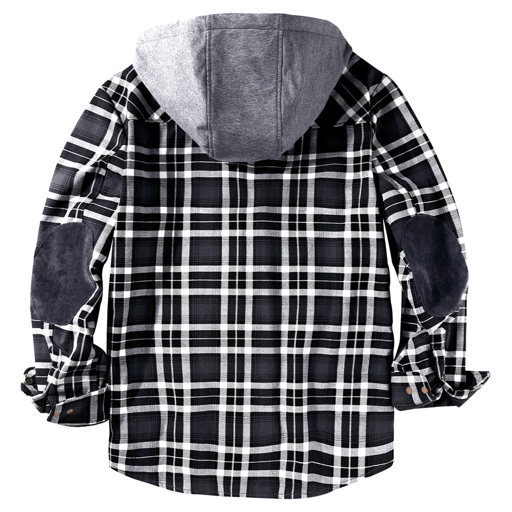 Men’s Lumberjack Hoodie Jacket in Winter Check Style | Warm Casual Coat