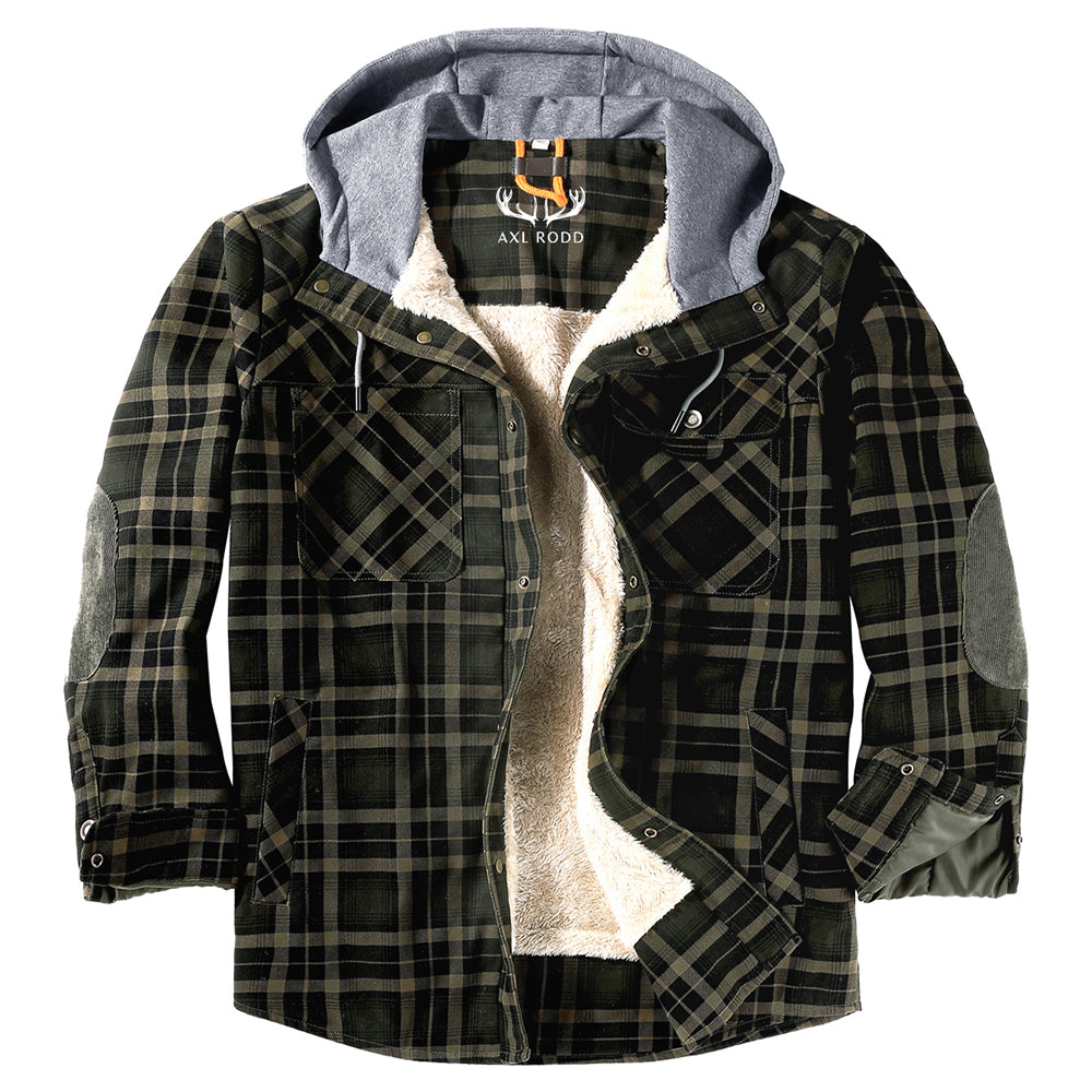 Men’s Lumberjack Hoodie Jacket in Winter Check Style | Warm Casual Coat