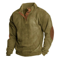 Men’s Stand Collar Quarter Zip Sweatshirt | Casual Knit Pullover for All Seasons