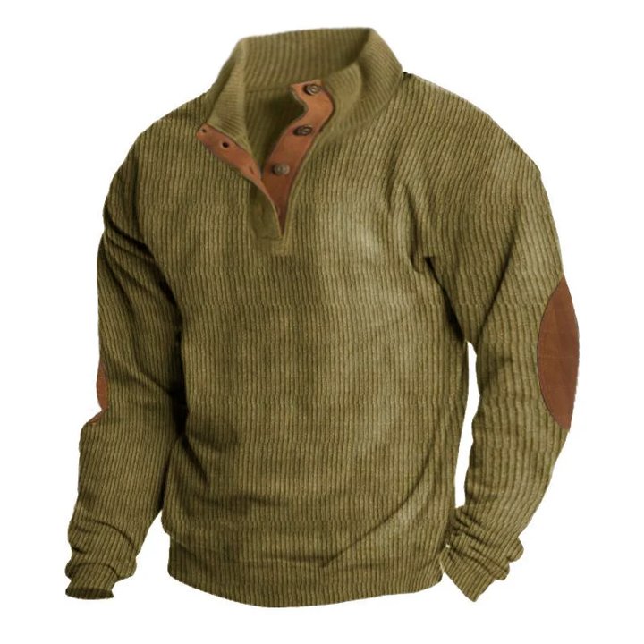 Men’s Stand Collar Quarter Zip Sweatshirt | Casual Knit Pullover for All Seasons