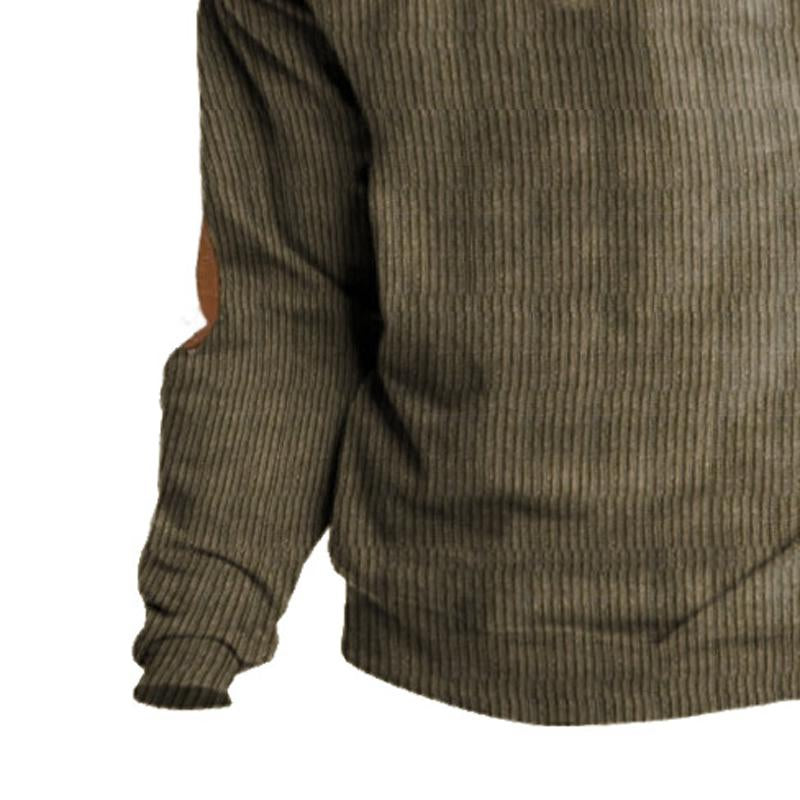 Men’s Stand Collar Quarter Zip Sweatshirt | Casual Knit Pullover for All Seasons