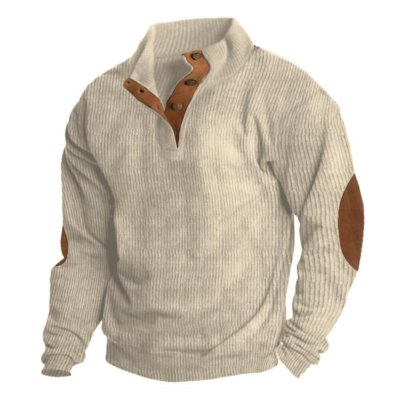 Men’s Stand Collar Quarter Zip Sweatshirt | Casual Knit Pullover for All Seasons