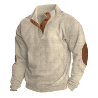 Men’s Stand Collar Quarter Zip Sweatshirt | Casual Knit Pullover for All Seasons