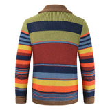 Men’s Knitted Cardigan with Lapel Collar in Colourblock Style | Smart Casual Jumper