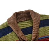 Men’s Knitted Cardigan with Lapel Collar in Colourblock Style | Smart Casual Jumper
