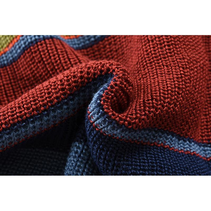 Men’s Knitted Cardigan with Lapel Collar in Colourblock Style | Smart Casual Jumper