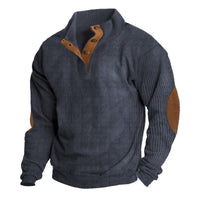 Men’s Stand Collar Quarter Zip Sweatshirt | Casual Knit Pullover for All Seasons