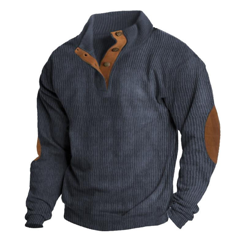 Men’s Stand Collar Quarter Zip Sweatshirt | Casual Knit Pullover for All Seasons