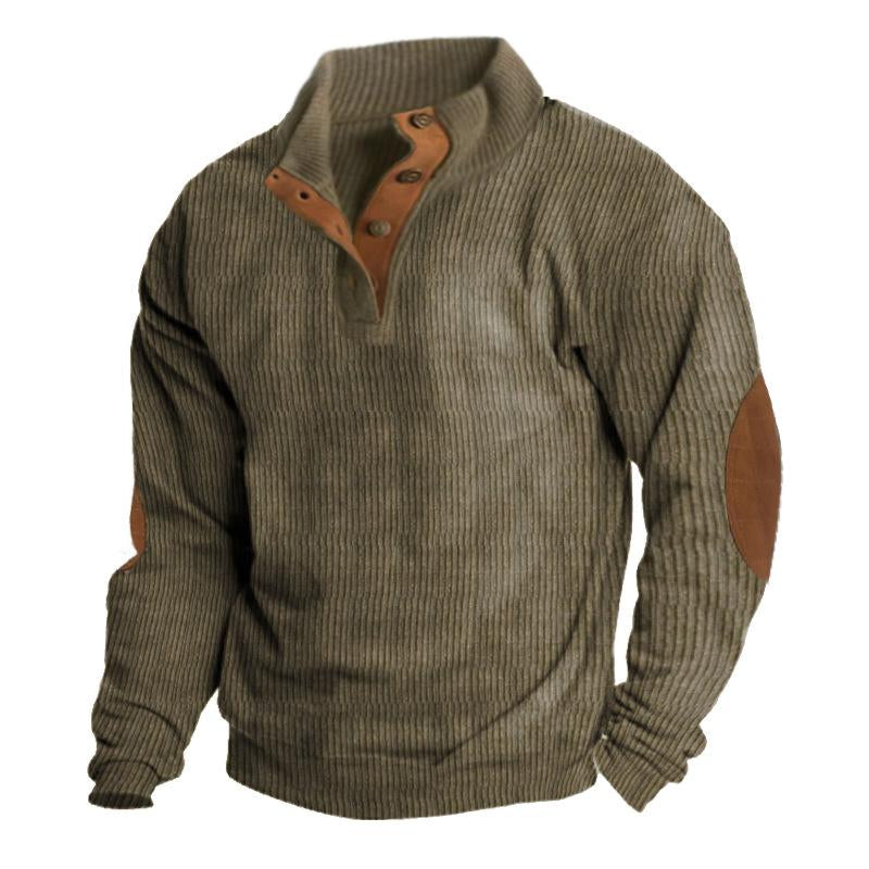 Men’s Stand Collar Quarter Zip Sweatshirt | Casual Knit Pullover for All Seasons