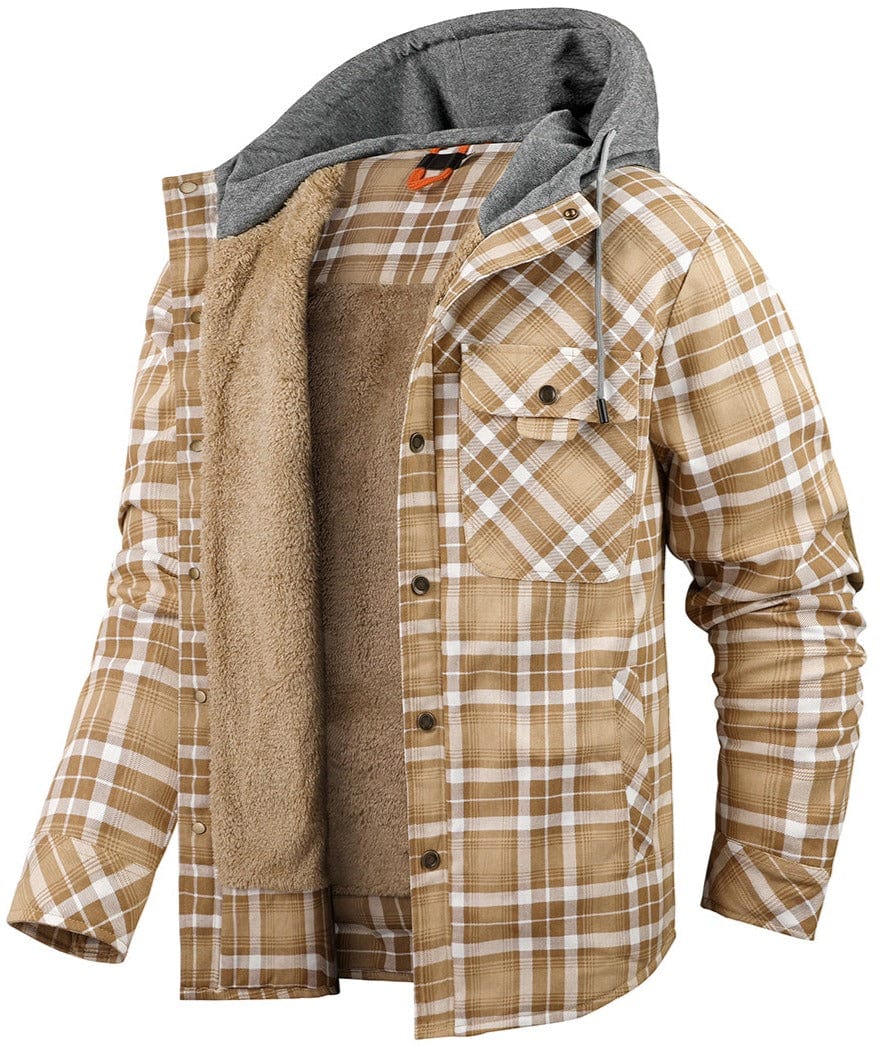 Men’s Fleece Jacket with Hood and Faux Fur Lining | Warm Winter Outdoor Coat