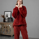 Women’s Fleece Pyjama Set with Long Sleeves | Warm Winter Nightwear