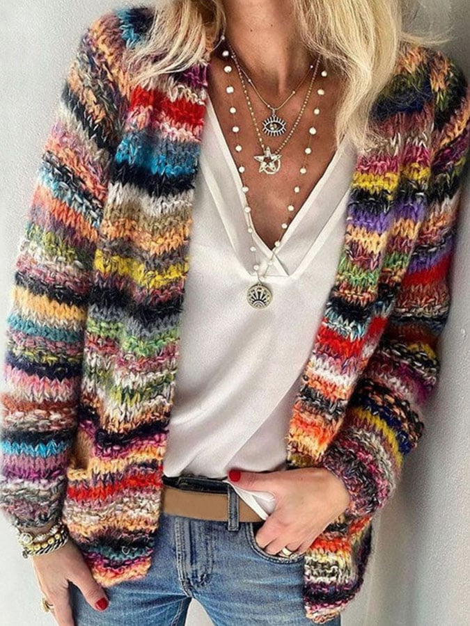 Women’s Long Knit Cardigan in Relaxed Fit Style | Elegant Winter Layer