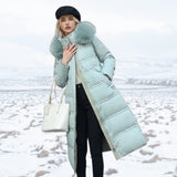 Women’s Long Puffer Coat with Fur Trim | Full-Length Winter Coat | Warm Quilted Design