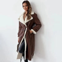 Women’s Long Shearling Coat | Belted Fit | Winter Warmth