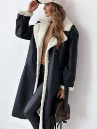 Women’s Long Shearling Coat | Belted Fit | Winter Warmth