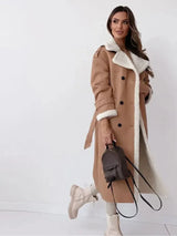 Women’s Long Shearling Coat | Belted Fit | Winter Warmth
