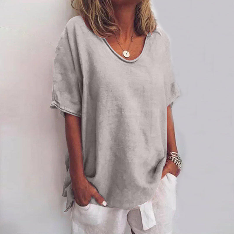 Loose Fit Classic Blouse For Women | Short Sleeve