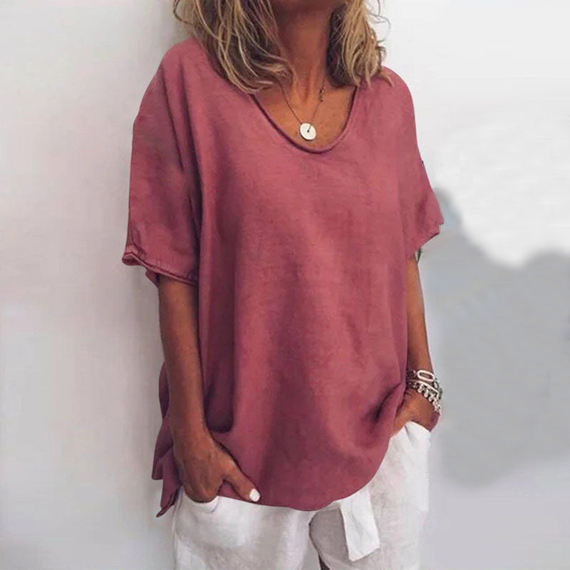 Loose Fit Classic Blouse For Women | Short Sleeve