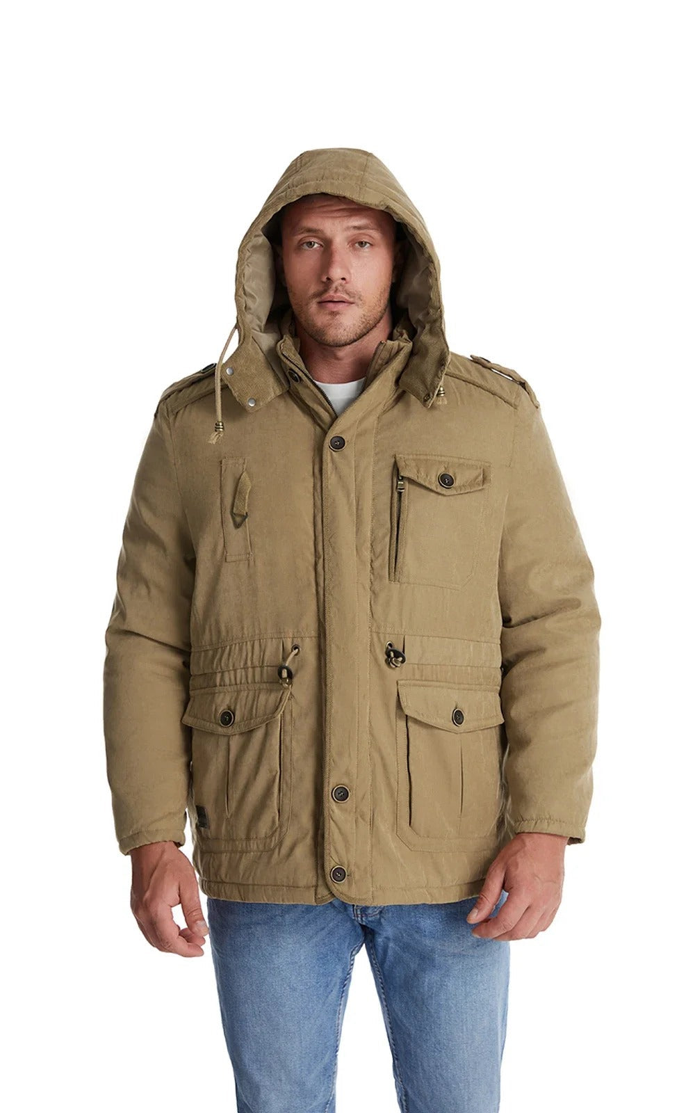 Men’s Winter Jacket with Fleece Lining and Hood | Warm Waterproof Coat