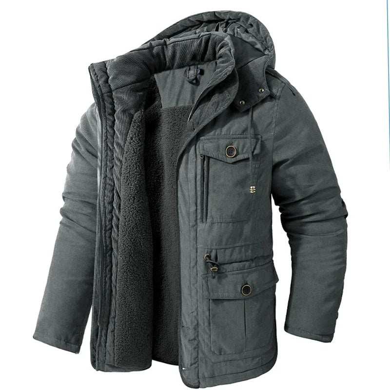 Men’s Winter Jacket with Fleece Lining and Hood | Warm Waterproof Coat