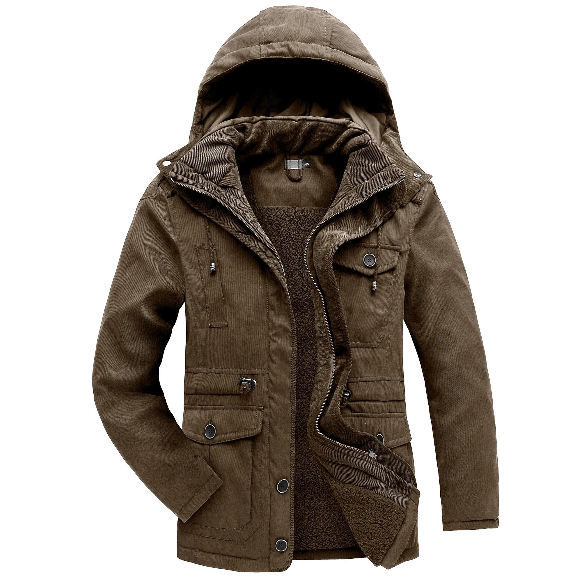 Men’s Winter Jacket with Fleece Lining and Hood | Warm Waterproof Coat