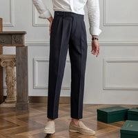 Men’s Old Money Tailored Trousers | Pleated Design | Straight-Leg Fit | Classic Elegance