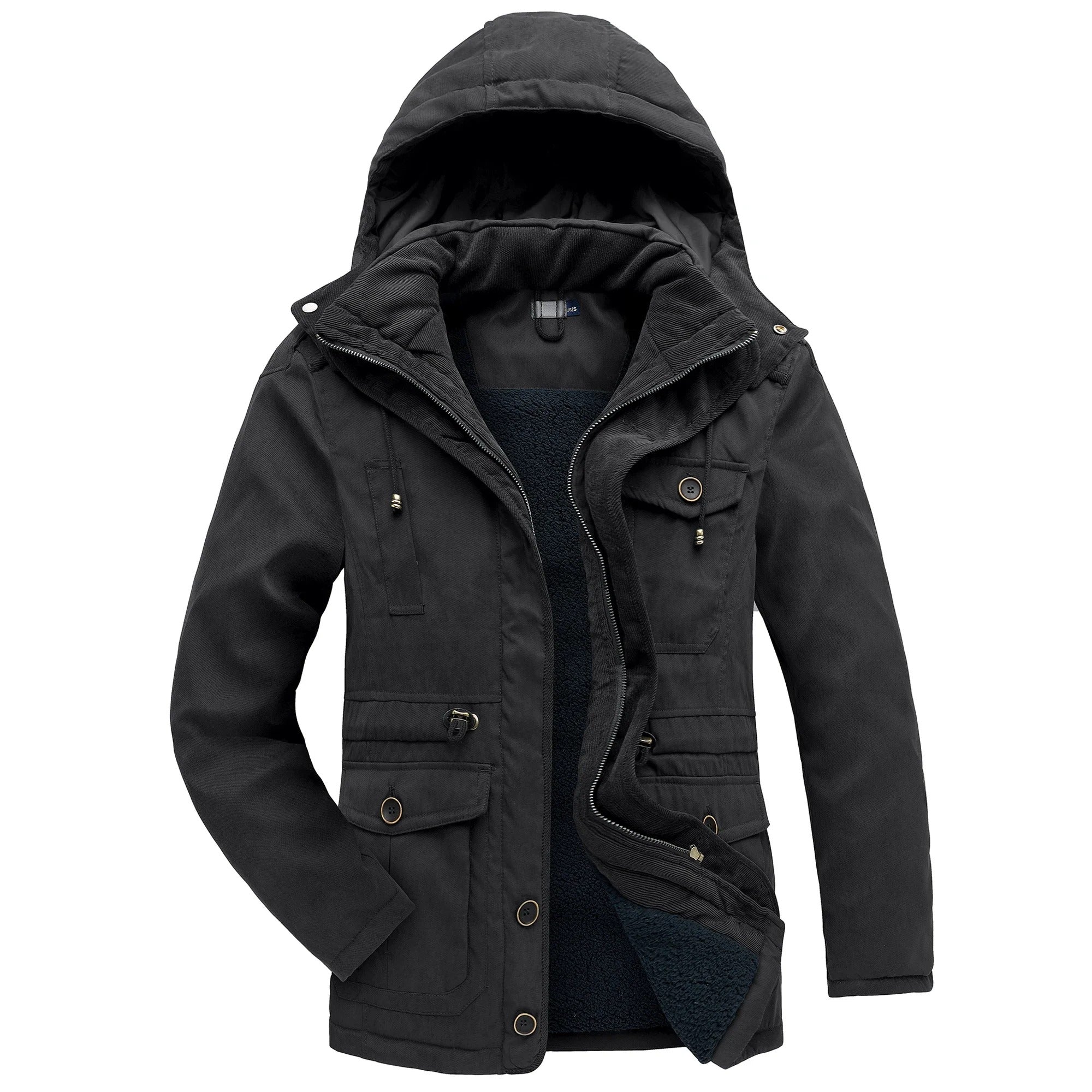 Men’s Winter Jacket with Fleece Lining and Hood | Warm Waterproof Coat