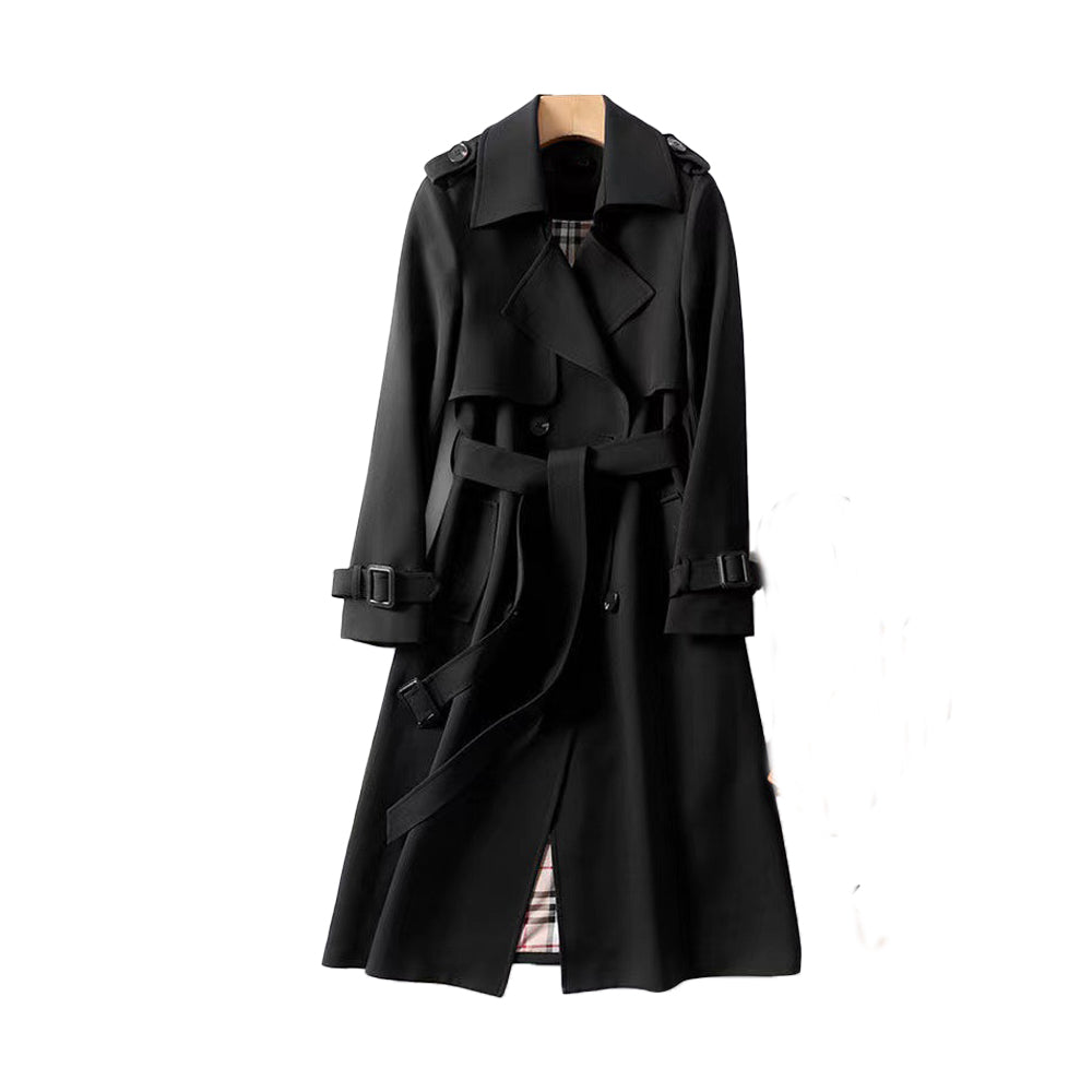 Women’s Belted Trench Coat | Double-Breasted Design | Longline Fit | Transitional Outerwear