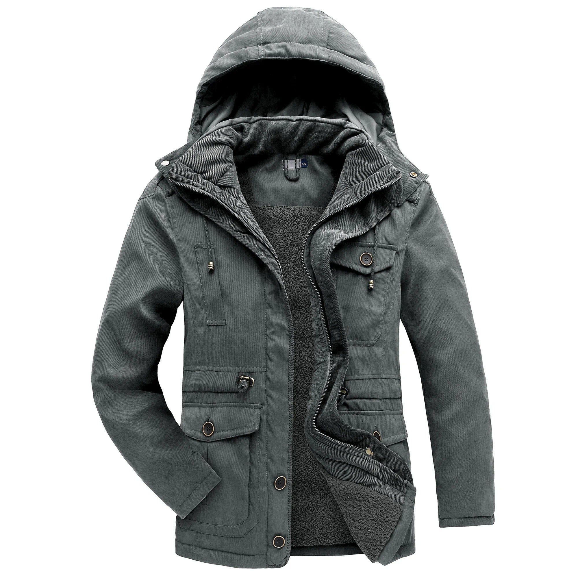 Men’s Winter Jacket with Fleece Lining and Hood | Warm Waterproof Coat