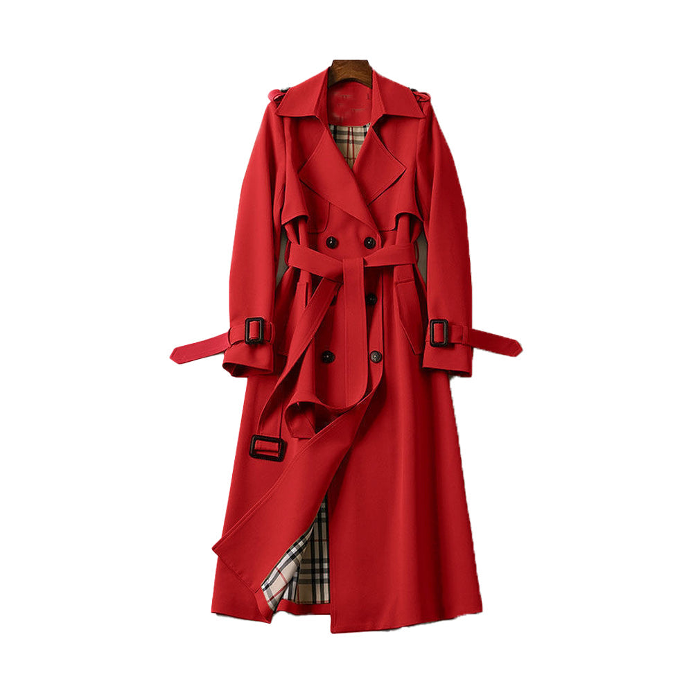 Women’s Belted Trench Coat | Double-Breasted Design | Longline Fit | Transitional Outerwear