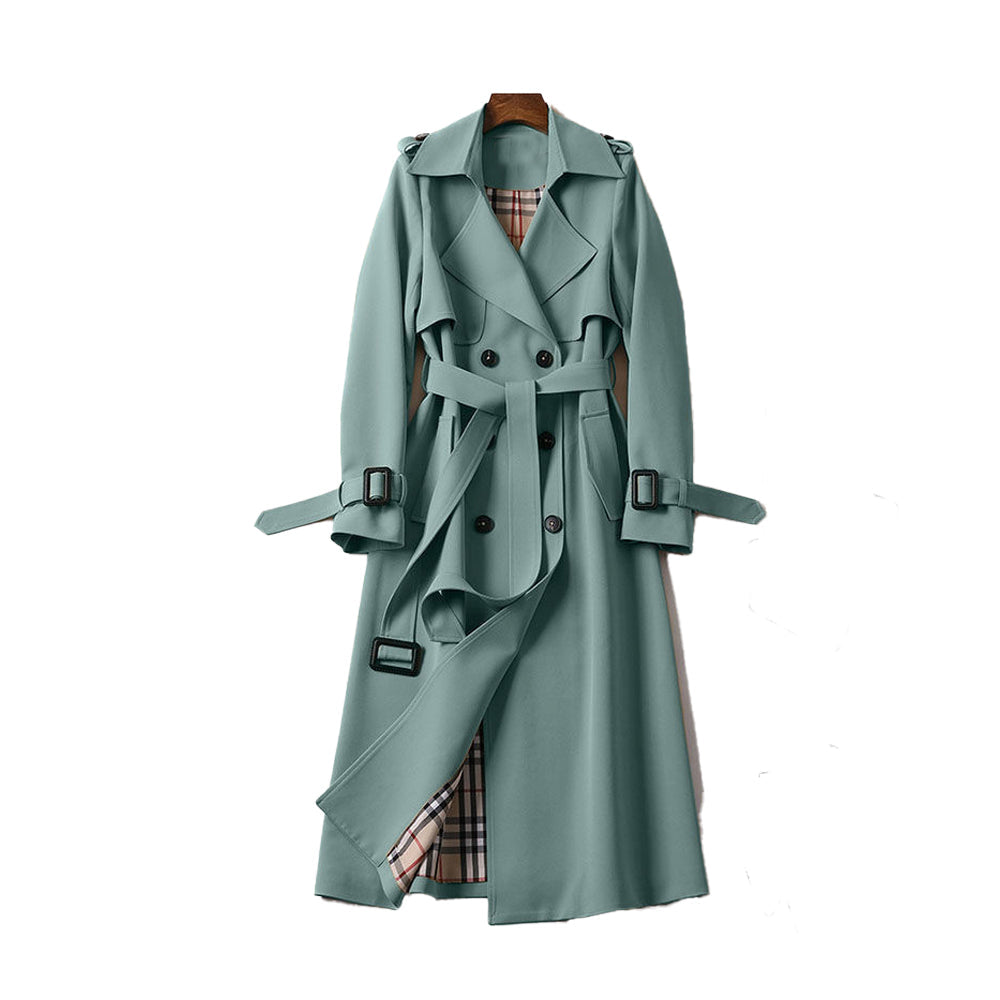 Women’s Belted Trench Coat | Double-Breasted Design | Longline Fit | Transitional Outerwear