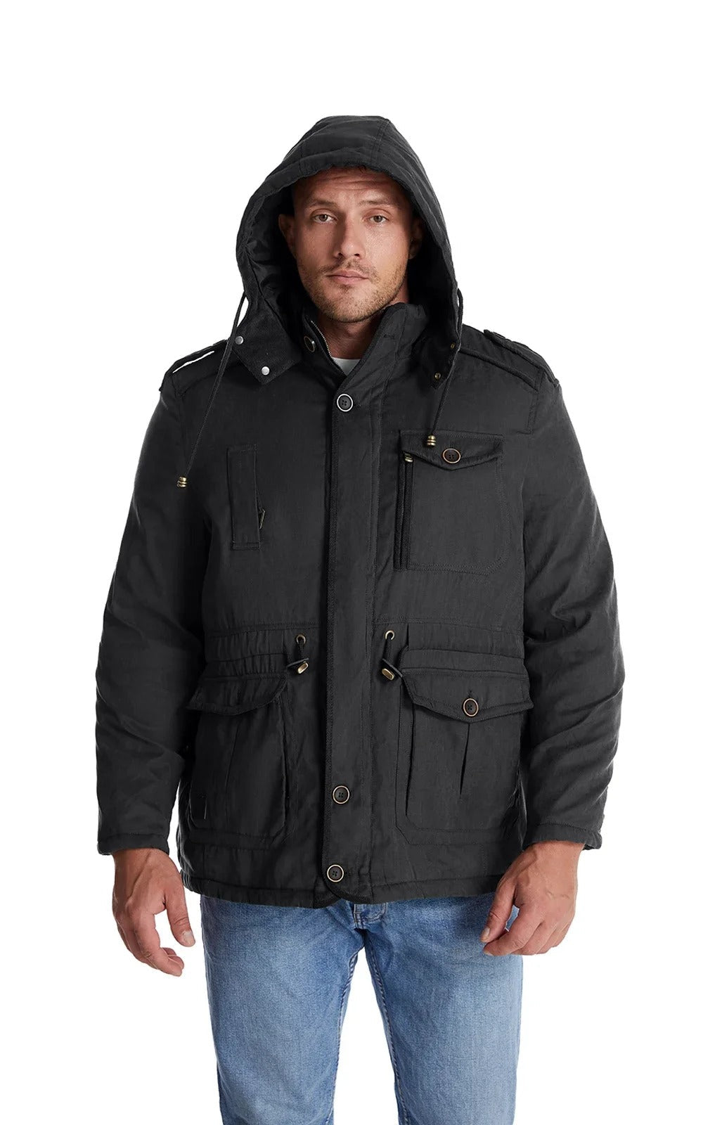 Men’s Winter Jacket with Fleece Lining and Hood | Warm Waterproof Coat