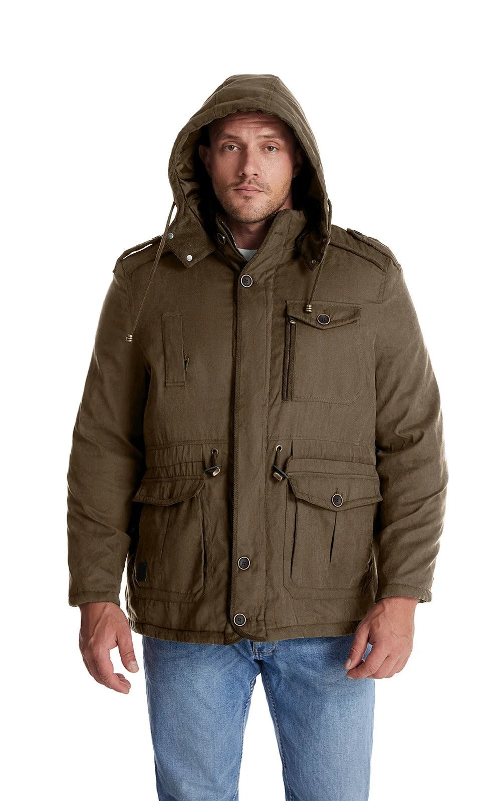 Men’s Winter Jacket with Fleece Lining and Hood | Warm Waterproof Coat