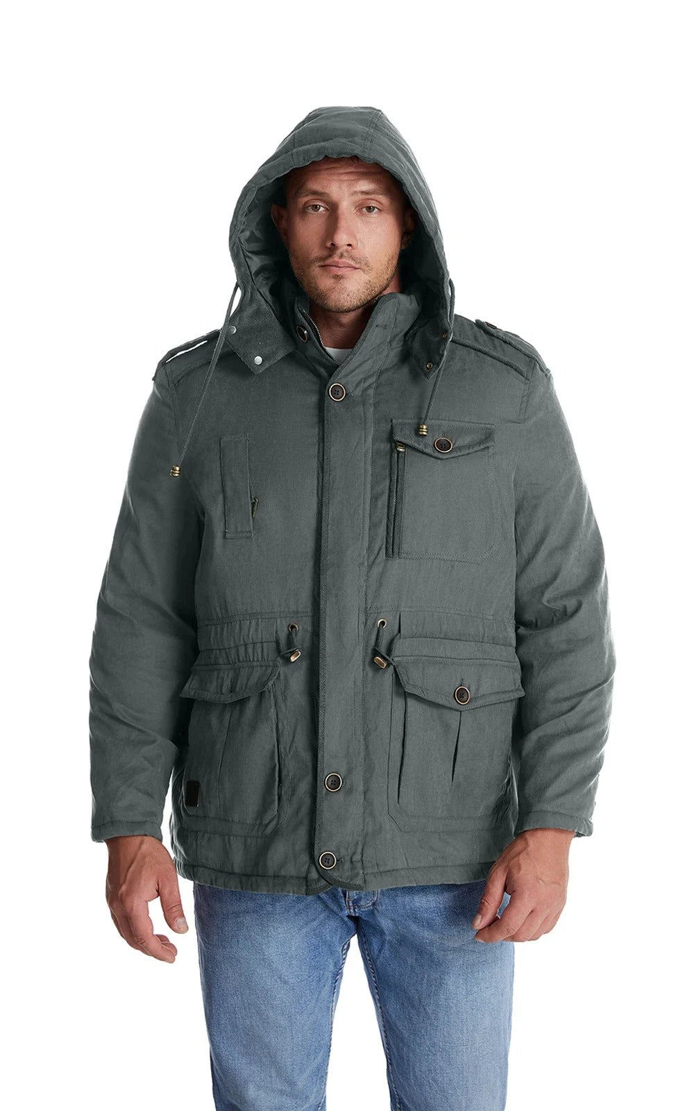 Men’s Winter Jacket with Fleece Lining and Hood | Warm Waterproof Coat