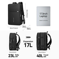 Expandable Laptop Backpack | Water-Resistant Oxford Fabric | USB Charging Port | Travel-Friendly Design