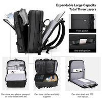 Expandable Laptop Backpack | Water-Resistant Oxford Fabric | USB Charging Port | Travel-Friendly Design