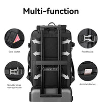Expandable Laptop Backpack | Water-Resistant Oxford Fabric | USB Charging Port | Travel-Friendly Design