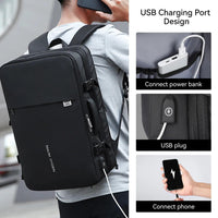 Expandable Laptop Backpack | Water-Resistant Oxford Fabric | USB Charging Port | Travel-Friendly Design
