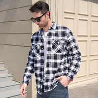 Men’s Fleece Lined Plaid Jacket in Cotton Shirt Style | Warm Winter Casual Coat