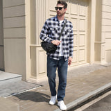Men’s Fleece Lined Plaid Jacket in Cotton Shirt Style | Warm Winter Casual Coat